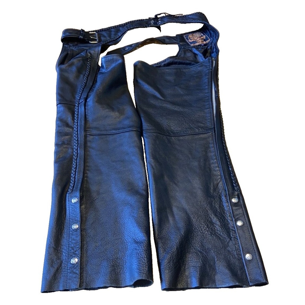 Milwaukee men's chaps Leather Diamond‎ motorcycle Leather Harley Patch